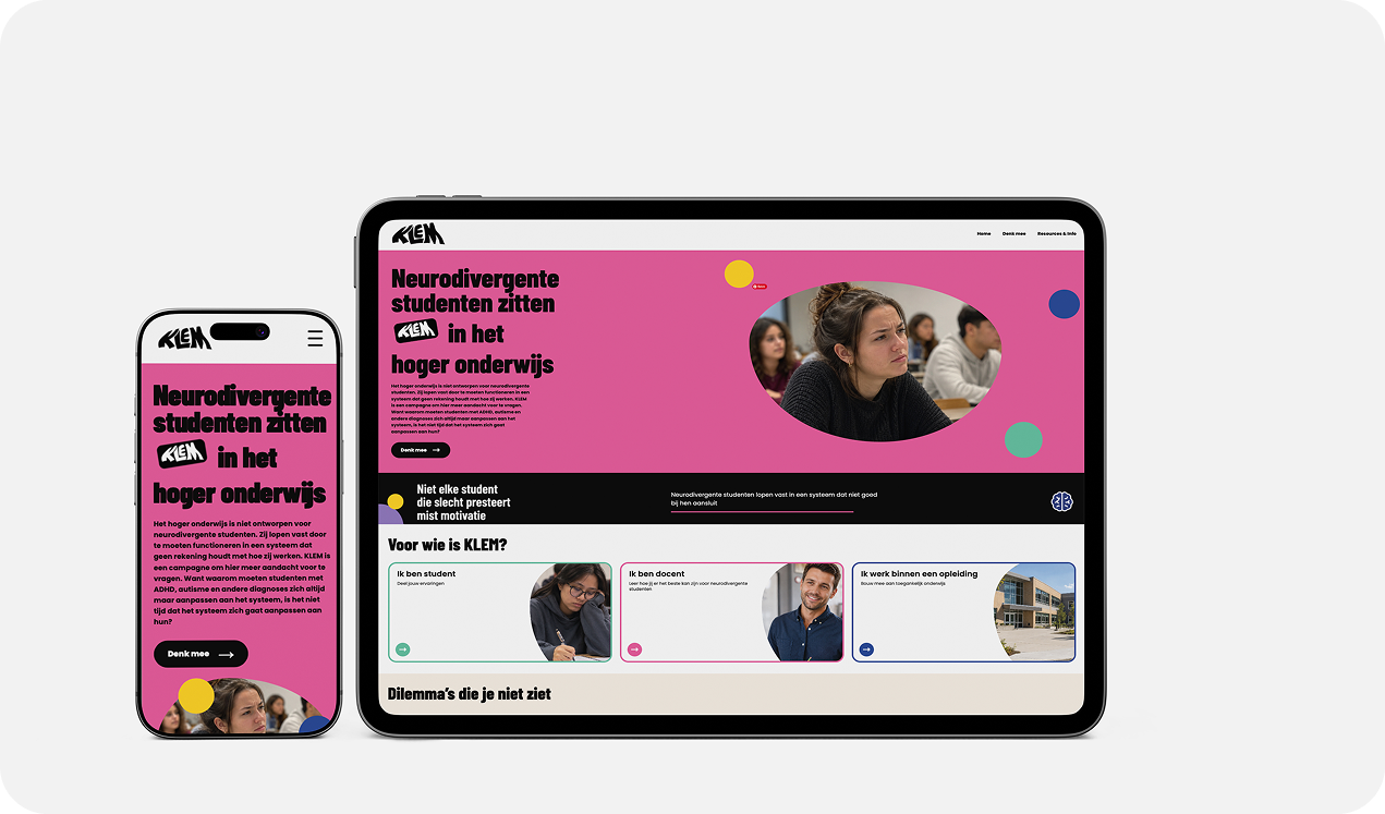 KLEM website on mobile and desktop