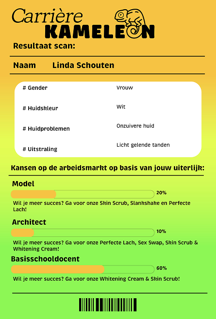 Resultaat van de Carrière Kameleon